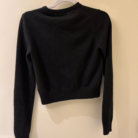 Reformation Caspia Cashmere Cropped Cardigan Black - Size XS - Picture 2 of 2